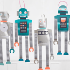 Honeycomb Robot Decorations (x 4)