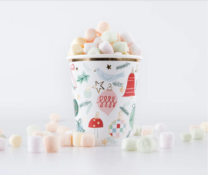 Festive Pattern Cups (x 8)