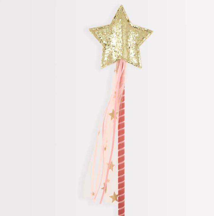 Pink Tulle Star Wand