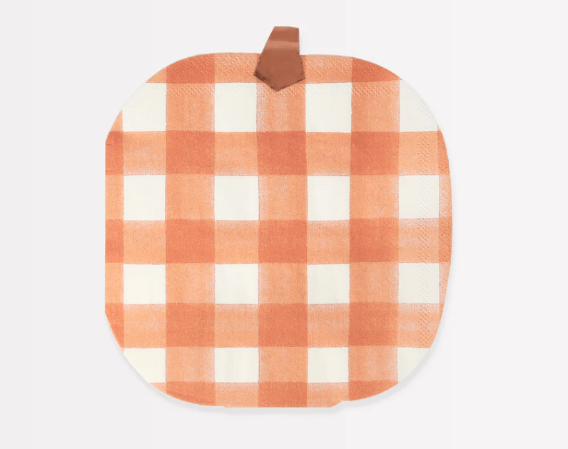 Gingham Pumpkin Napkins (x 16)