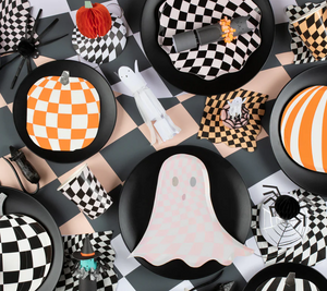 Halloween Checker Dinner Plates (x 8)