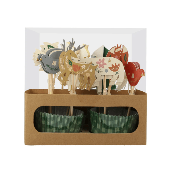Folk Woodland Cupcake Kit (x 24 toppers)