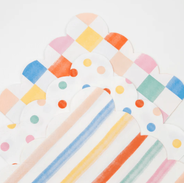 Colorful Pattern Small Napkins (x 16)