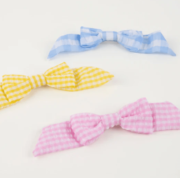 Gingham Hair Bows (x 6)