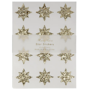 Gold Eco Glitter Star Stickers (x 8 sheets)