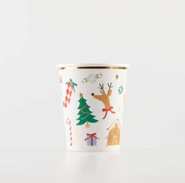 Jolly Christmas Cups (x 8)