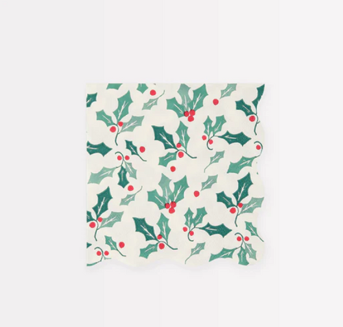 Holly Pattern Small Napkins (x 16)