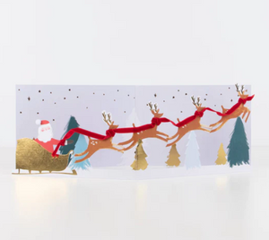 Santa's Sleigh 3D Scene Christmas Card