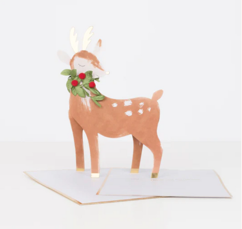 Festive Reindeer Stand Up Christmas Card