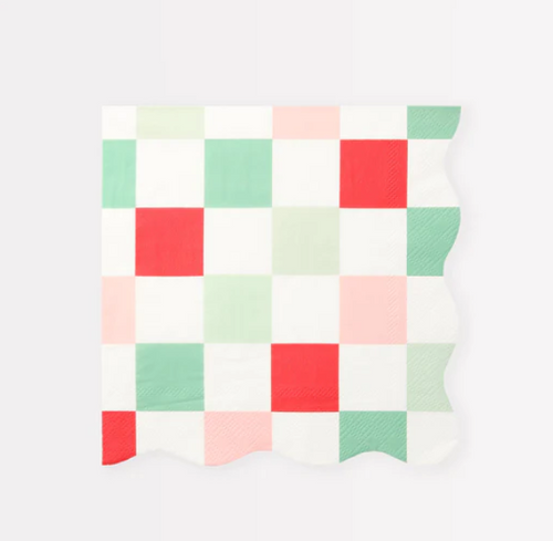 Multi Check Large Napkins (x 16)