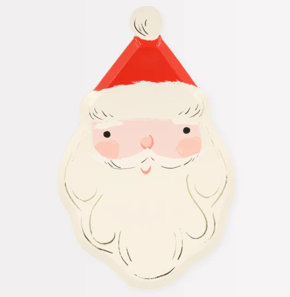 Jolly Christmas Santa Plates (x 8)