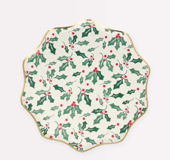 Holly Pattern Side Plates (x 8)