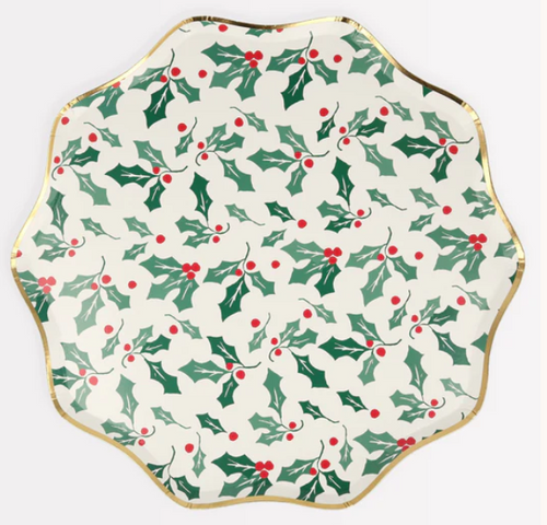 Holly Pattern Dinner Plates (x 8)