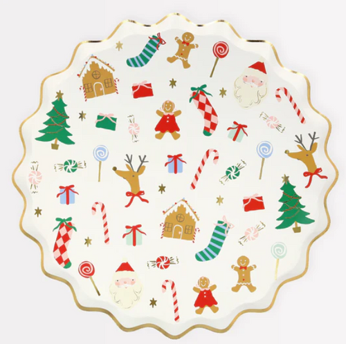 Jolly Christmas Dinner Plates (x 8)