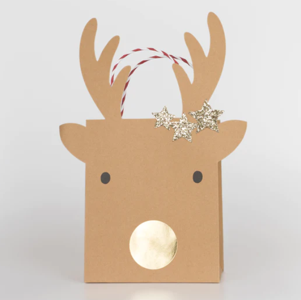 Medium Reindeer With Stars Gift Bags (x 2)