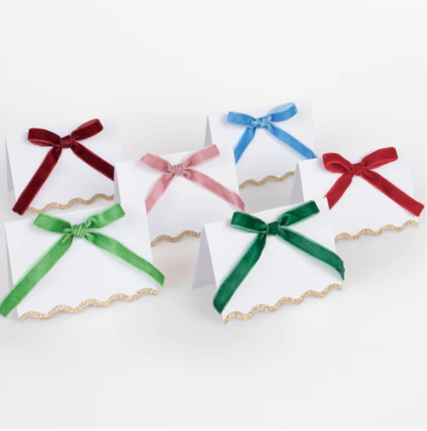 Velvet Bow Place Cards (x 6)