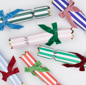 Stripe Velvet Bow Crackers (x 6)