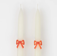 Multi Colour Bow Taper Candles (x 2)