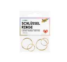 Key Rings L Gold , 4 pieces