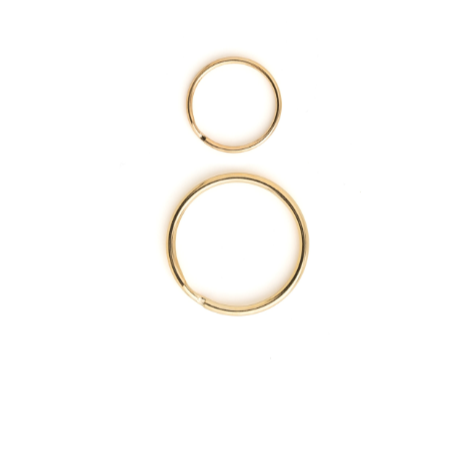 Key Rings L Gold , 4 pieces