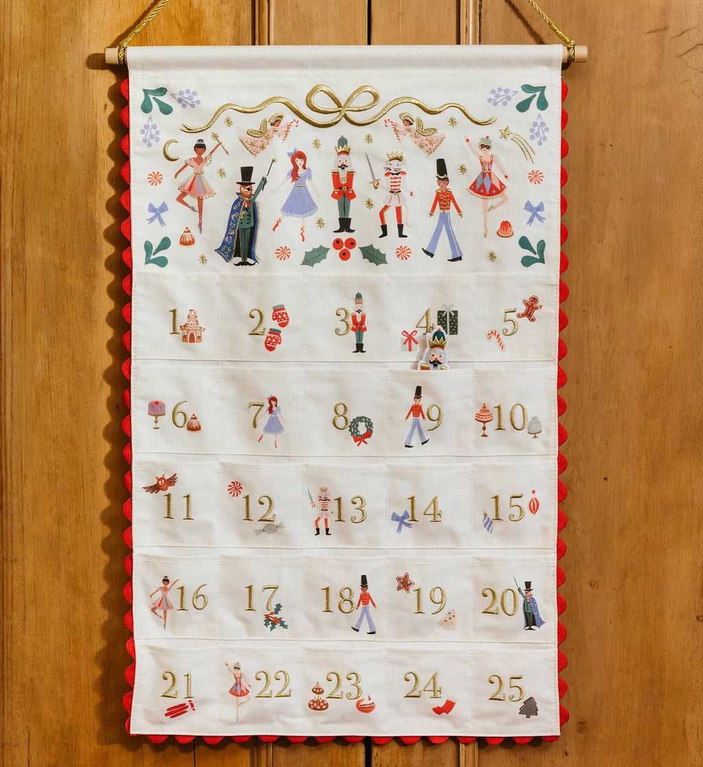 Nutcracker  Embroidered  Hanging  Advent  Calendar