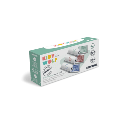 Kidyroll 1 x 5 RRGGB Colored Paper Rolls for Kidyprint