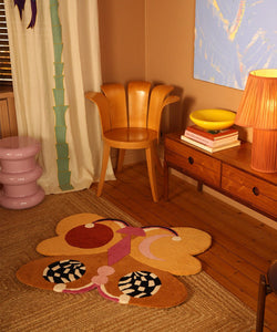 Melody Moon Butterfly Rug Ocre Large