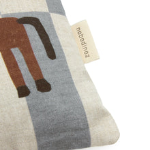 Vibes Rect Cushion Linen Blue Tiles Horse