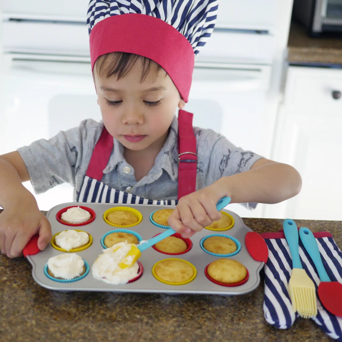Striped Adult & Youth Apron Boxed Set