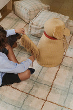 Handloom Pouf Blue Sage