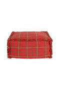 Handloom Pouf Mapple Red