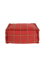 Handloom Pouf Mapple Red
