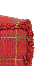 Handloom Pouf Mapple Red
