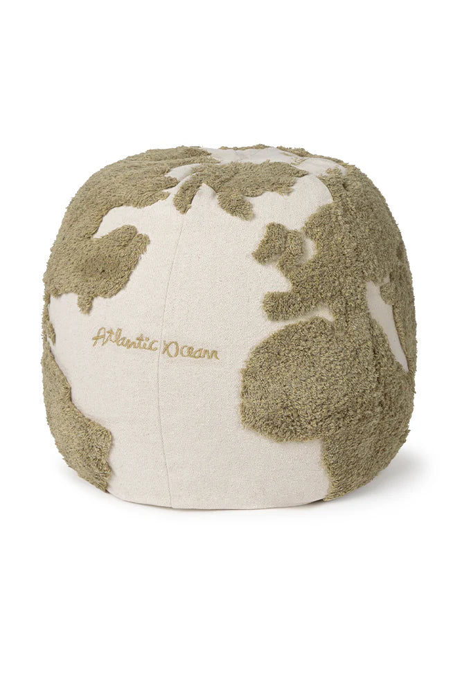 Pouf World Map Rugcycled