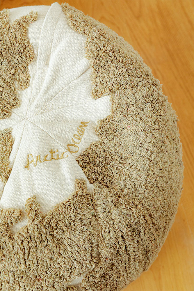 Pouf World Map Rugcycled