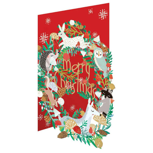 Animal Wreath, Laser Christmas Card