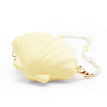 Shell hand bag with jewel handle - Yellow