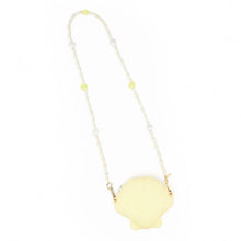 Shell hand bag with jewel handle - Yellow