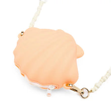 Shell hand bag with jewel handle - Coral