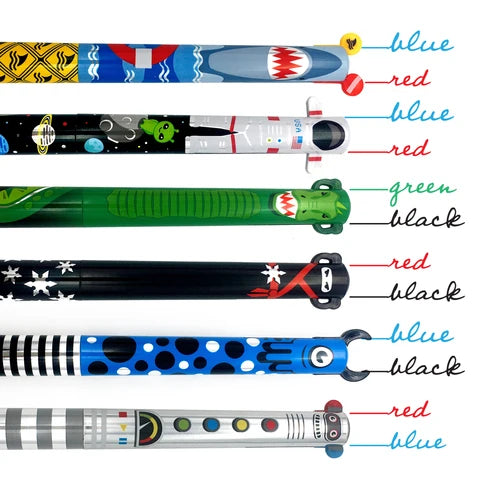 Twice As Nice 2 color click pens-metallic (6 variantes)