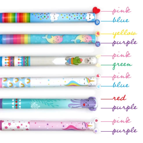 Tiwice as Nice 2 color click pens - Rainbow (6 variantes)