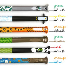 Twice As Nice 2 color click pens (6 animales)