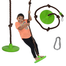 Swurfer Swing Disco With Climbing Rope - Green and Brown