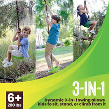 Swurfer Swing Disco With Climbing Rope - Green and Brown