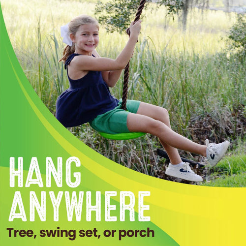 Swurfer Swing Disco With Climbing Rope - Green and Brown