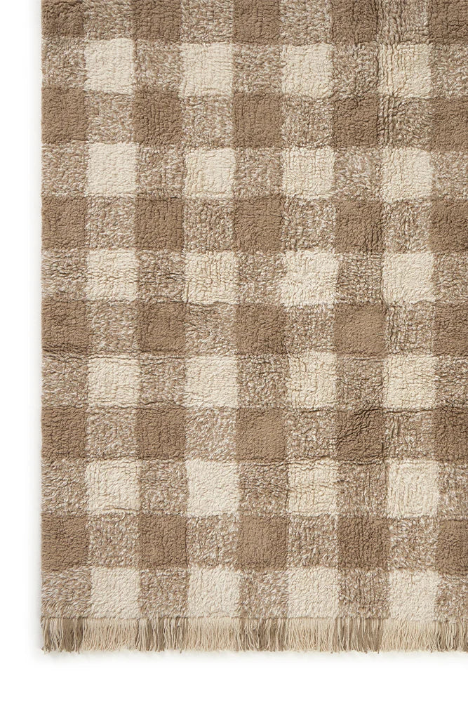 Washable Rug Vichy Marron - XS