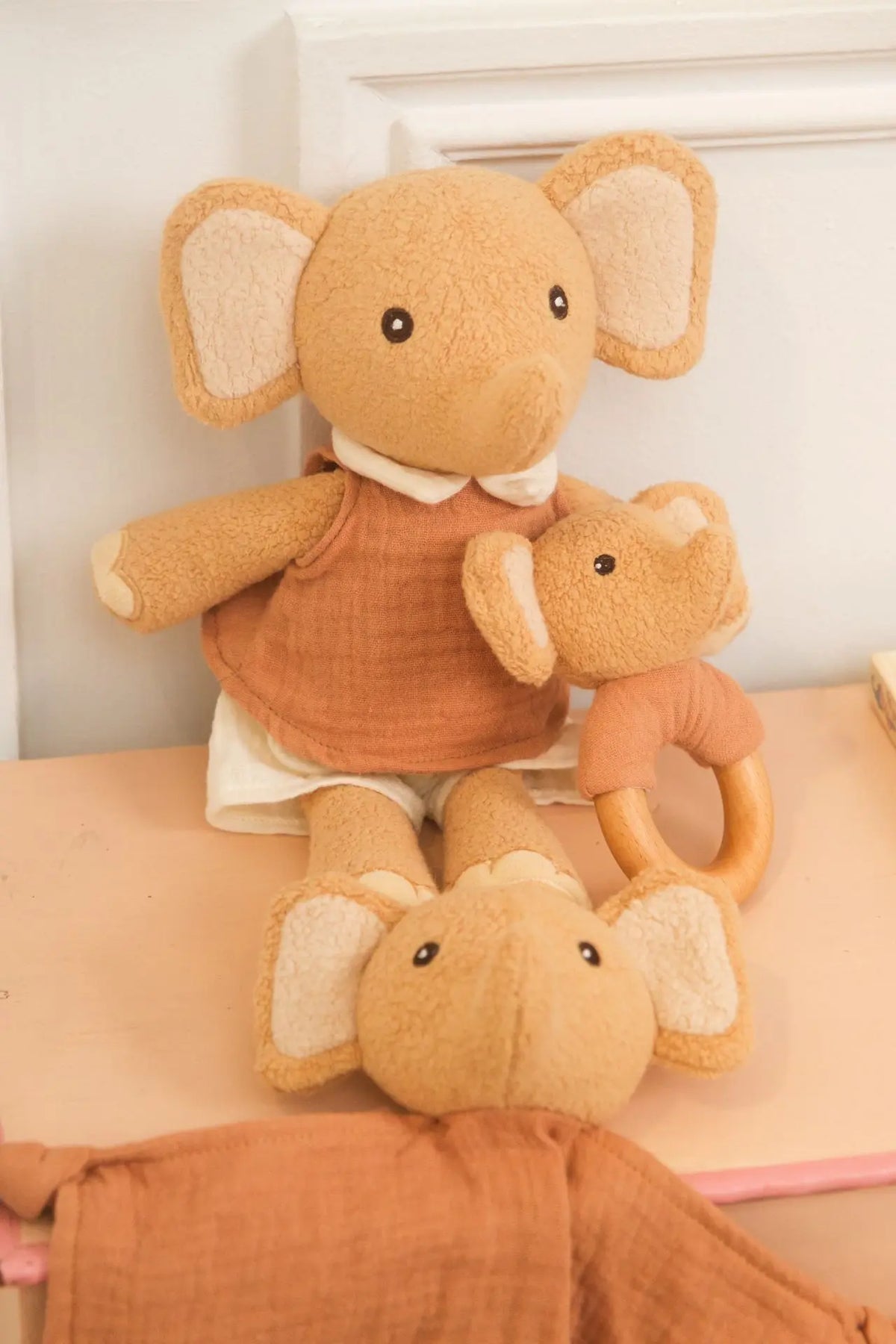 Ollie the elephant doudou and rattle gift set