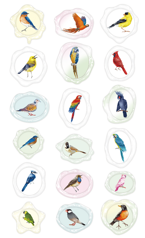 Sealing Wax Sticker- Birds
