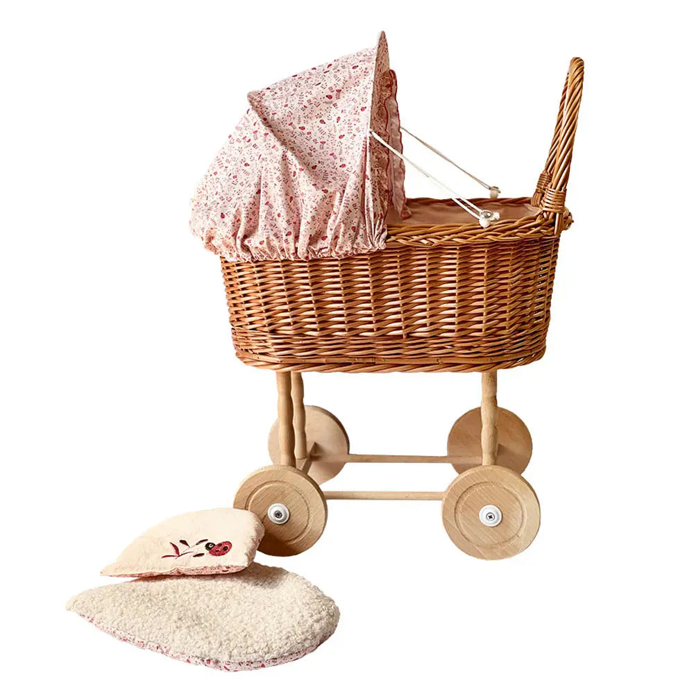 Ladybug Wicker Doll Pram
