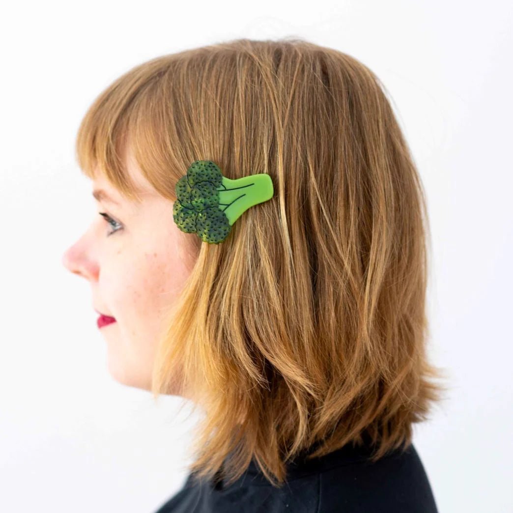 Broccoli Alligator Hair Clip